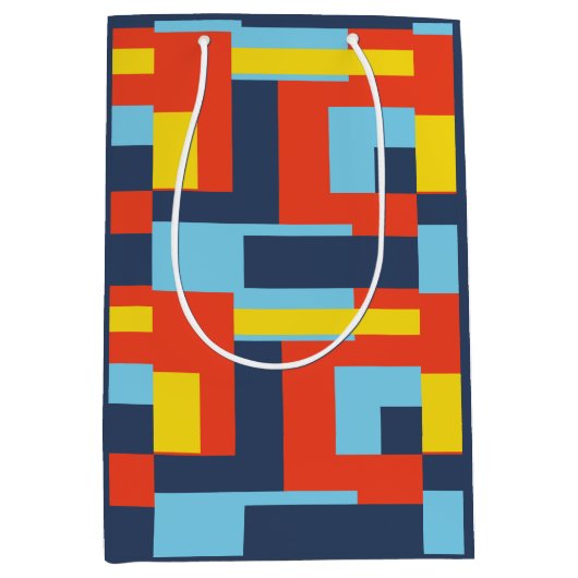 Retro Solid Block Design/Set 2 Medium Cadeauzakje (Voorkant)