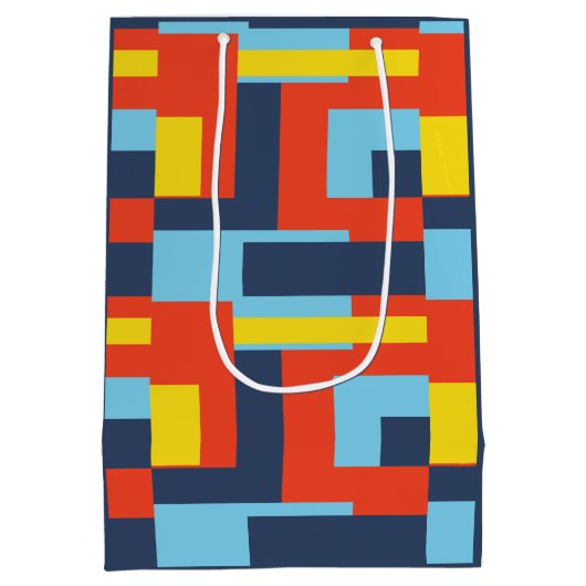 Retro Solid Block Design/Set 2 Medium Cadeauzakje (Achterkant)