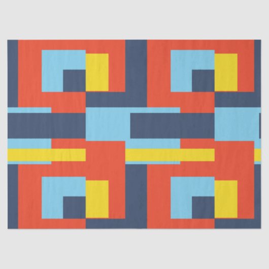 Retro Solid Block Design/Set 2 Tissuepapier (Voorkant)