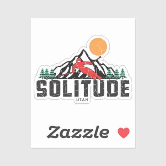 Retro Solitude Mountain Ski Sticker (Vel)