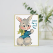  Retro Sommige Konijntje Houdt van je Feestdagenkaart (Staand voorkant)