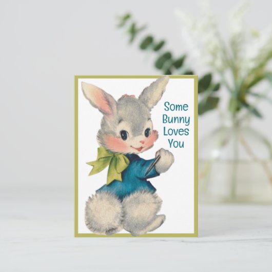  Retro Sommige Konijntje Houdt van je Feestdagenkaart (Staand voorkant)
