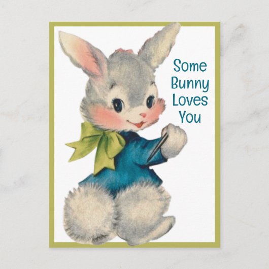  Retro Sommige Konijntje Houdt van je Feestdagenkaart (Voorkant)