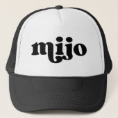 Retro Son Black en White Mijo Trucker Pet (Voorkant)