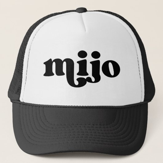 Retro Son Black en White Mijo Trucker Pet (Voorkant)