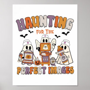 Retro Sonograaf Echografie Tech Halloween Vascul Poster