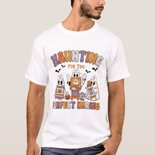 Retro Sonograaf Echografie Tech Halloween Vascul T-shirt (Voorkant)