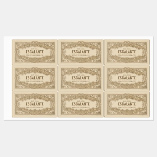  retro sophisticated Franse romige rand Labels (Vel)