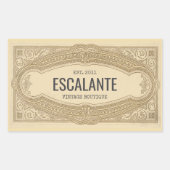 retro sophisticated Franse romige rand Rechthoekige Sticker (Voorkant)