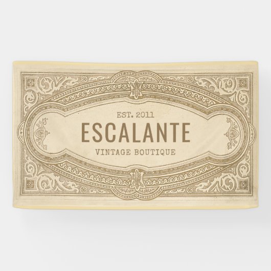 retro sophisticated Franse romige rand Spandoek (Horizontaal)