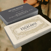 retro sophisticated Franse romige rand Visitekaartje