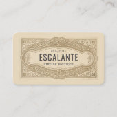 retro sophisticated Franse romige rand Visitekaartje (Voorkant)