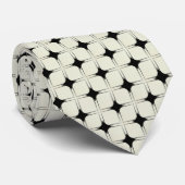Retro Sophistication Stropdas, zwart en ivoor Stropdas (Opgerold)