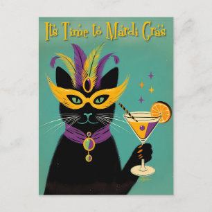 Retro Sophisticats Het is tijd voor de Mardi Gras Briefkaart