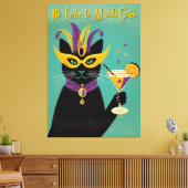 Retro Sophisticats Its Time to Mardi Gras Martini Canvas Afdruk (Insitu (Woonkamer))