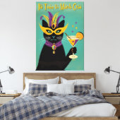 Retro Sophisticats Its Time to Mardi Gras Martini Canvas Afdruk (Insitu (Slaapkamer))