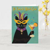 Retro Sophisticats Its Time to Mardi Gras Martini Kaart (Gele Bloem)