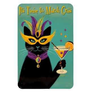 Retro Sophisticats Its Time to Mardi Gras Martini Magneet
