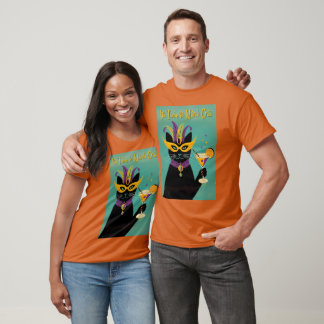 Retro Sophisticats Its Time to Mardi Gras Martini T-shirt