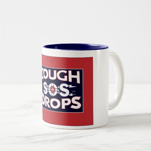 Retro SOS hoest lolly mok (Voorkant rechts)