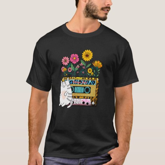 Retro Soul Cassettebandje Flowers Wilde bloemkool T-shirt (Voorkant)