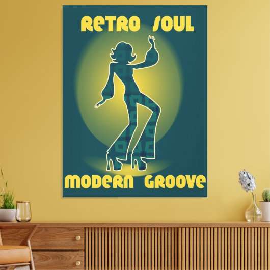 Retro Soul Moderne Groove Canvas Afdruk (Insitu (Woonkamer))