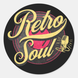 Retro Soul Music Ronde Sticker