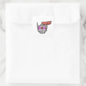 Retro Soul Ridder Vierkante Sticker (Tas)