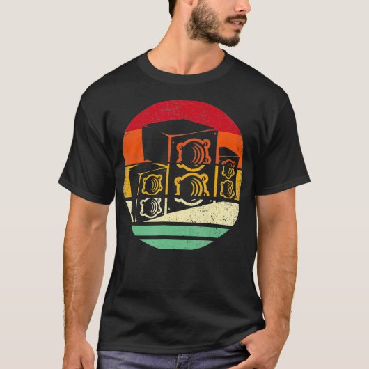 Retro Sound Engineer Speakers Music Audio Engineer T-shirt (Voorkant)