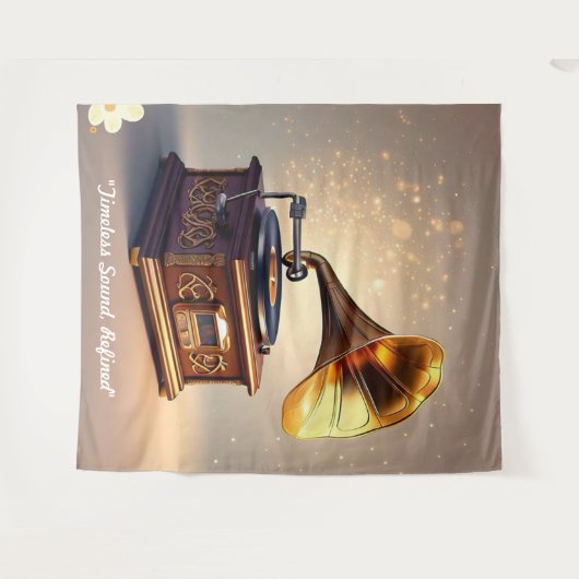 "Retro Soundwave Revival" Wandkleed (Voorkant (horizontaal))