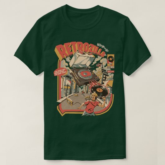 Retro Soundzilla Black T-shirt (Design voorkant)