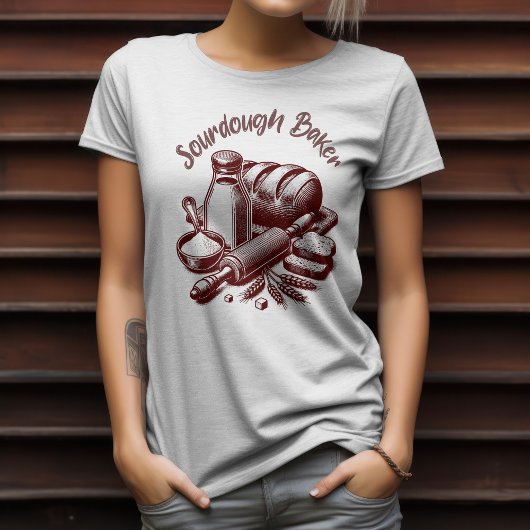 retro Sourdough Baker bakkerij T-shirt