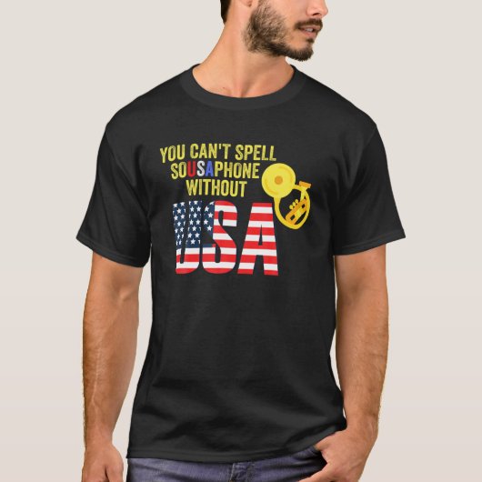 Retro Sousaphone Music Brass Band USA T-shirt (Voorkant)