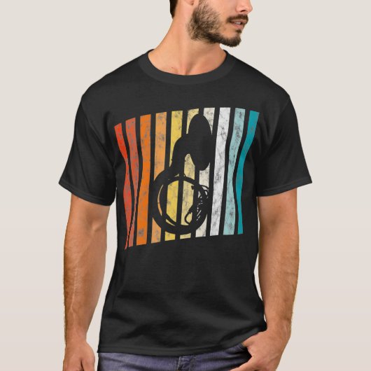 Retro Sousaphone Tuba 70s Muziekband Distress T-shirt (Voorkant)