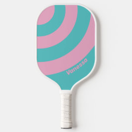 Retro South Beach Circle Stripe met naam Pickleball Paddle