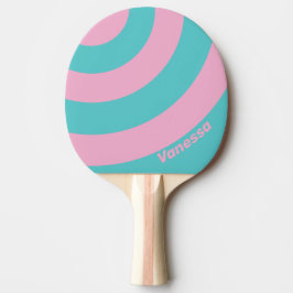 Retro South Beach Cirkel Streep met Naam Tafeltennisbatje