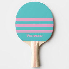 Retro South Beach Dwars Strepen met Naam Tafeltennisbatje