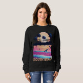 Retro South Beach Florida Souvenir Surf Trui (Voorkant volledig)