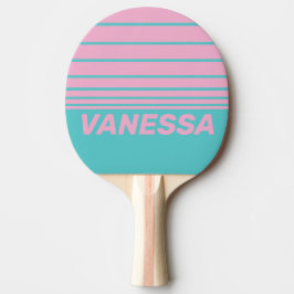 Retro South Beach Horizon Strepen met Naam Tafeltennisbatje
