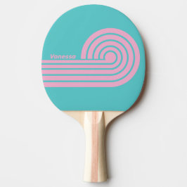 Retro South Beach Krul Strepen met Naam Tafeltennisbatje