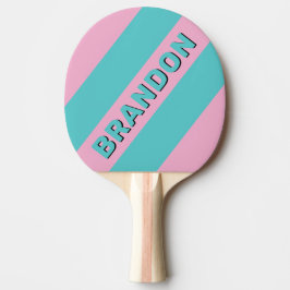 Retro South Beach Opvallende Strepen met Naam Tafeltennisbatje