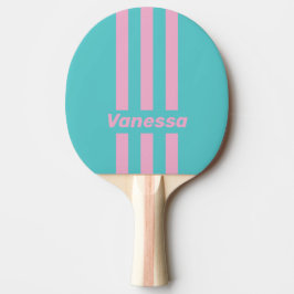Retro South Beach Pin Strepen met Naam Tafeltennisbatje