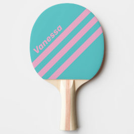 Retro South Beach Schuine Strepen met Naam Tafeltennisbatje
