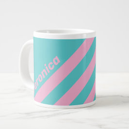 Retro South Beach Strepen met Naam Grote Koffiekop