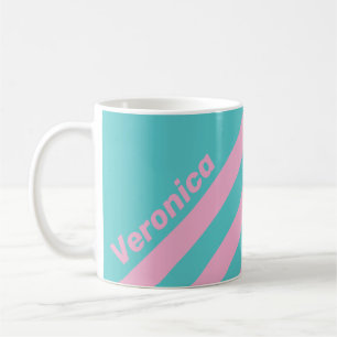 Retro South Beach Strepen met Naam Koffiemok