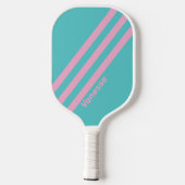 Retro South Beach Strepen met Naam Pickleball Paddle (Achterkant)