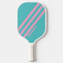 Retro South Beach Strepen met Naam Pickleball Paddle