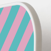 Retro South Beach Strepen met Naam Pickleball Paddle (Links Detail)