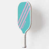 Retro South Beach Strepen met Naam Pickleball Paddle (Links)