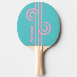Retro South Beach Stripe Loop met naam Tafeltennisbatje